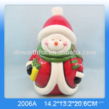 Lovely ceramic snowman cookie jar in large size